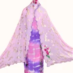 Purple And Pink Tie Dye Suit And Light Pink Dupatta