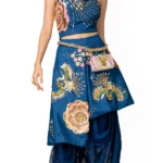 BLUE ASSYMETRICAL JUMP SUIT