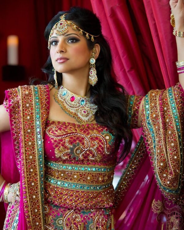 Embroidered Woven Silk Lehenga