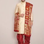 Maroon Banarasi Bandhani Gharchola Silk