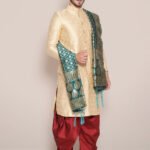 Men's Rama Green Banarasi Silk Stole