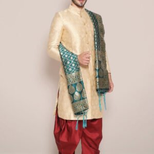 Men's Rama Green Banarasi Silk Stole
