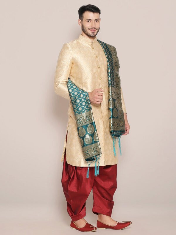 Men's Rama Green Banarasi Silk Stole