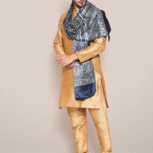 Men's Indigo Blue Printed Ajrakh Stole