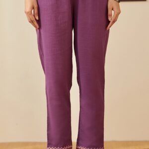 Mehraab Aalia Purple Narrow Pants