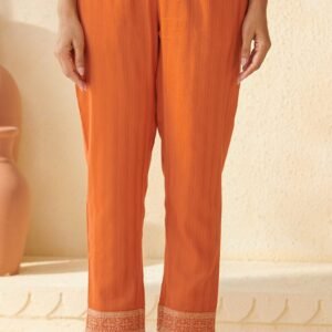 Mehraab Mihira Orange Narrow Pants