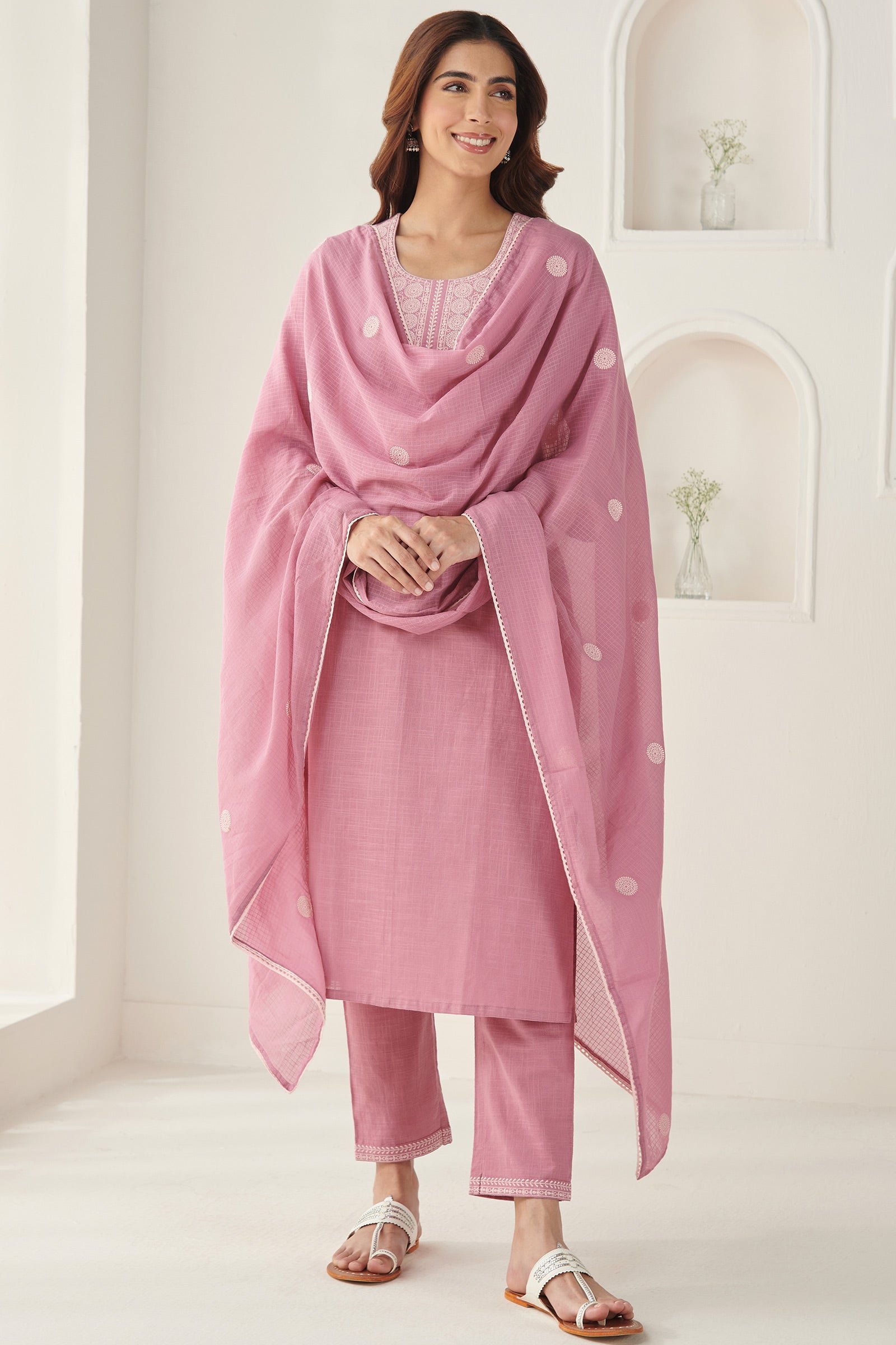Mehraab Rumeha Pink Narrow Pants